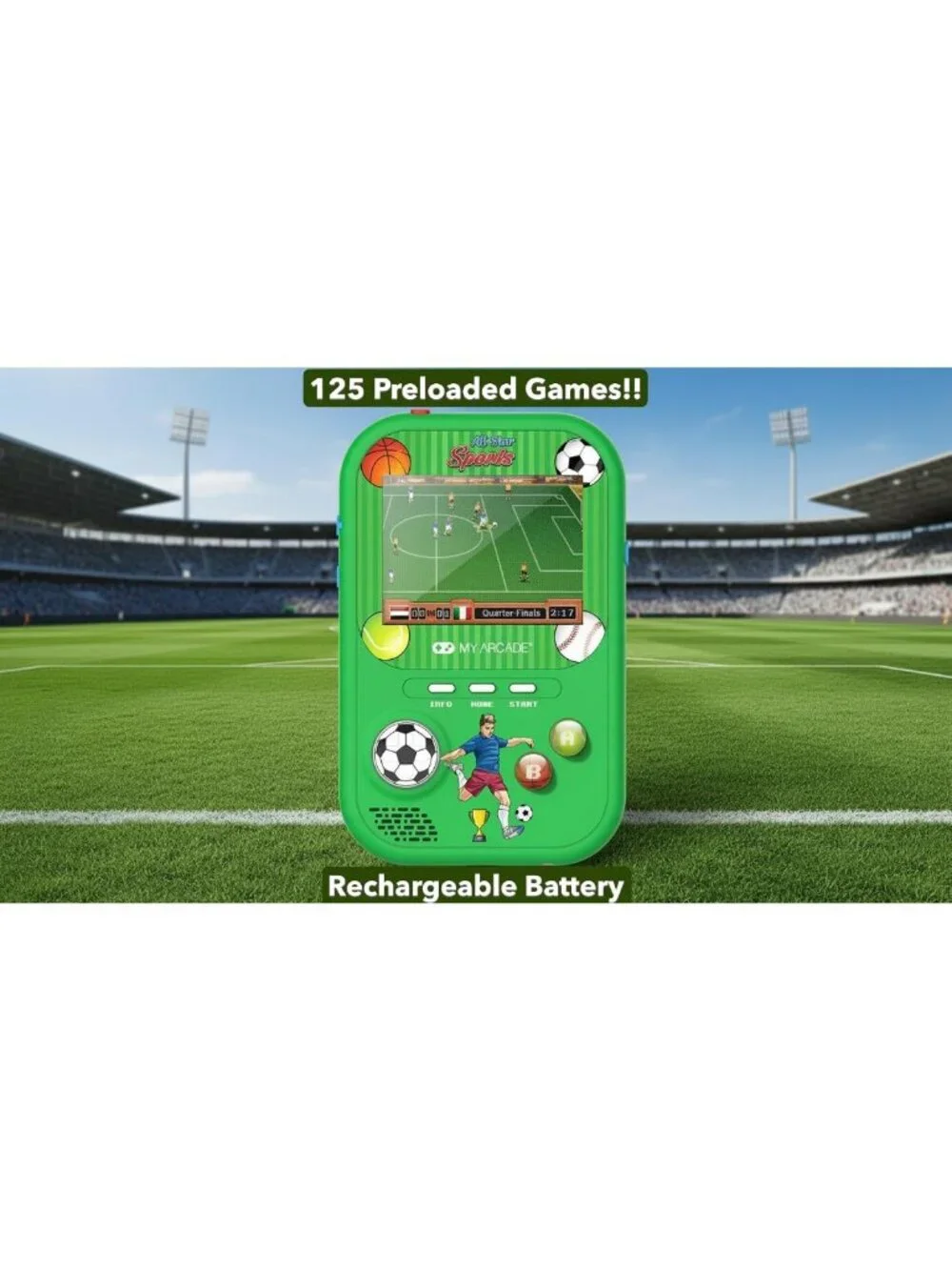 All Star Sports Arcade Game Console: 125 Fun Preloaded Games for Kids & Adults